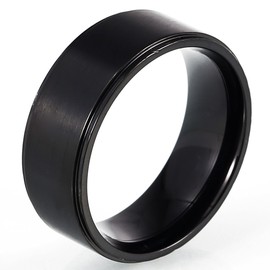 DonDon Men's Ring Stainless Steel Black, Stainless Steel, No Gemstone