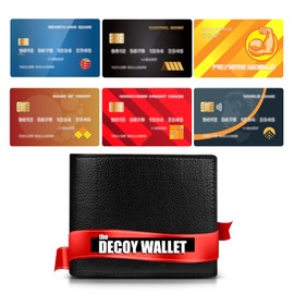 Fake Travel Decoy Wallet with 6 Realistic Fake Credit Cards - Pickpocket Safety