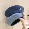 Weuiean NZH-610 Denim Beret Women's Button Decorated Hat, Adjustable Size,