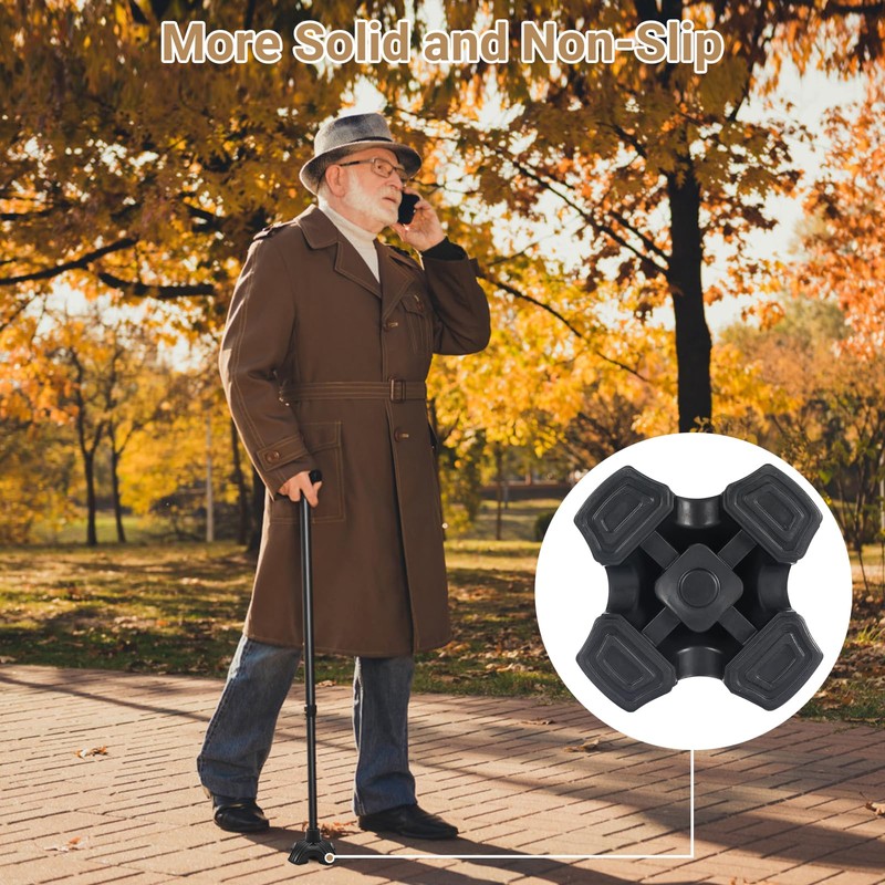 Dotday 2 Pack Cane Tips for Stability, Self Standing Cane