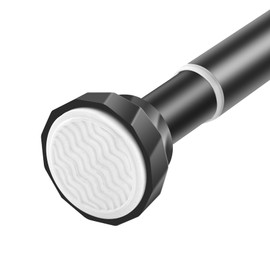 Shower Curtain Rod, Adjustable Shower Curtain Rod Spring Tension 78-100 inches, Matte Black Shower Curtain Rod No Drilling,Extra Long Shower Rod Rust Proof for Bathroom Shower Stall RV Closet