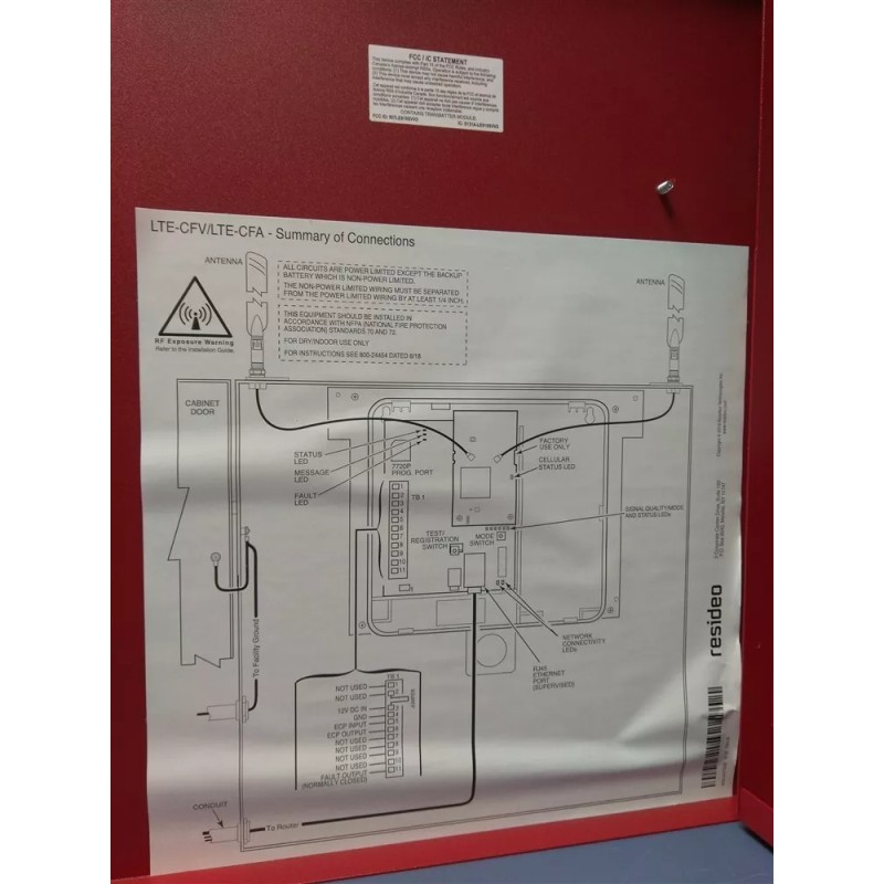 Honeywell LTE-CFV Commercial Fire Panel Internet and Cellular Communicator