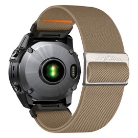 chinbersky 22 mm Nylon Bracelet for Garmin Feinx 6 Pro/6/7/7 Pro/5/5 Plus Bracelet, Elastic Band for Forerunner 935/945/955/965/745, for Instinct/2/Approach S60/S70-47 mm, Descent G1/Epix 2/Epix Pro