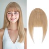 Clip in Fringe Human Hair Extensions Dark Blonde Fringe Bangs