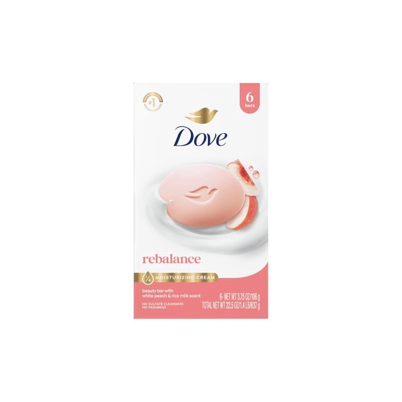 Dove Barra de Belleza Suavizante Melocotón Blanco Leche de Arroz