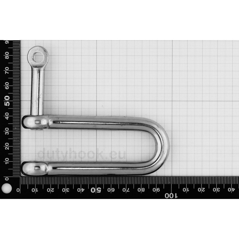 Dutyhook 10X100 Long D-Shackle With Captive Pin, Stainless Steel AISI