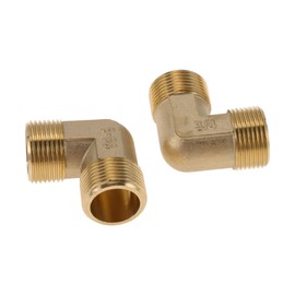 HEROFFIX Brass Pipe Fittings 3/4" Male External Thread Elbow 1.73" 2 Pcs
