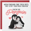 Penguin Anniversary Card / Cute Romantic Valentine Card for Husband