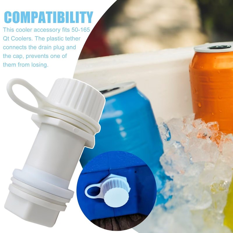 Suifaqi Upgrade Cooler Replacement Threaded Drain Plug with Plastic Tethered