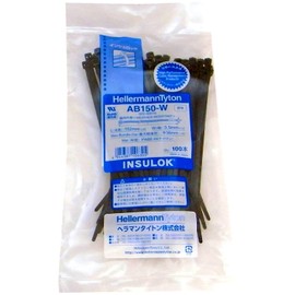 Heraman Titon AB150-W 100 Pack Weatherproof Indoor and Outdoor Grade Cable Ties - Black
