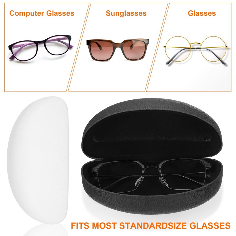 QUARKZMAN 2 Stück Brillenetui Hardcase, Lederstoff Sonnenbrillen Etui Schwimmbrillenetui, Universelles