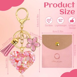 Kuaikely Keyring Heart Girl Keyring Letter Pendant Bag Backpack Purse Valentine's Day Accessories for Women, pink