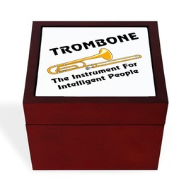 CafePress Trombone Genius Memory Keepsake Jewelry Box, 5"x5"x3.75"