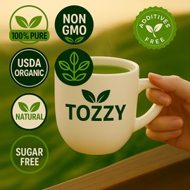Tozzy Organic Matcha Green Tea – 100 Count, Plant-Based Pyramid Tea Bags | Ceremonial Matcha + Whole Leaf Sencha