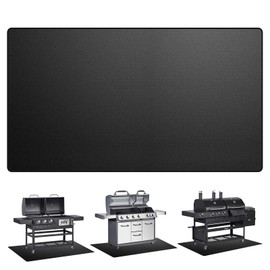 90x120 cm Fire Pit Mat, Large Black Fireproof & Heat Proof Mat, Double-Sided, Waterproof & Oil-Resistant for BBQ & Garden Fire Pit