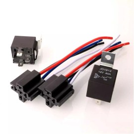 Gebildet JD1912 Car Relay Harness 12V 40A 4 Pin SPST 12AWG Harness Sockets with Color-...
