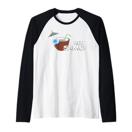 Koh Samui Cocktail at the Beach Coconut Vacation in Thailand Raglan Baseball Tee