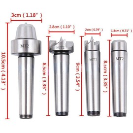 MT2 Live Centre Lathe, 4 Piece Centring Tip Tailstock Rotary Milling Centre for Machine Taper CNC Lathe Tool