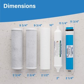 APPLED MEMBRANES Reverse Osmosis Membrane and Filter Replacement, 50 GPD Membrane with Pre and Post Filter, Complete RO Filter Set and Membrane for 5-Stage Water Filtration Systems