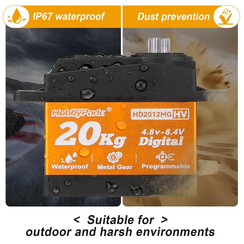 HobbyPark Waterproof Servo Metal Gear RC Servo Digital Servo w/Aluminum