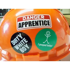 Unbranded/Generic 3 Hard Hat Stickers Apprentice White Boy I Pooped Funny Bump Cap Helmet Decals