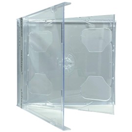 mediaxpo 50 Standard Clear Smart Tray Double CD Jewel Case