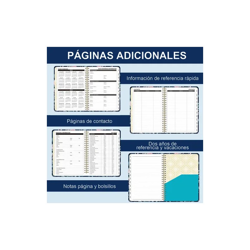 Agenda Diaria 2026 A5 con Espiral y Tapa Impermeable