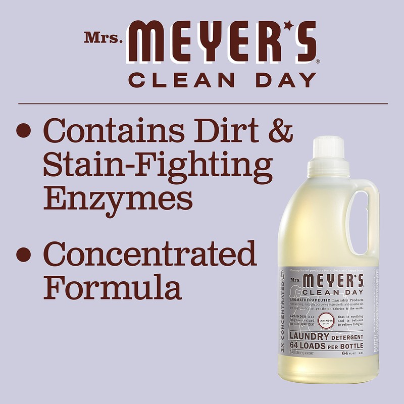 MRS. MEYER'S CLEAN DAY Liquid Laundry Detergent, Cruelty Free, Lavender