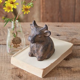 Colonial Tin Works 420221 Rustic Mini Bull Tabletop Figurine, 4.50-inch Height