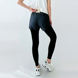 Women's Sports Multi-Pocket Air Stretch Two-in-One Leggings DBC 1907-1W Black (1907)/L 3ea