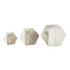 Deco 79 Marble Geometric Decorative Sculpture Cube Two-Toned Hexagon Home