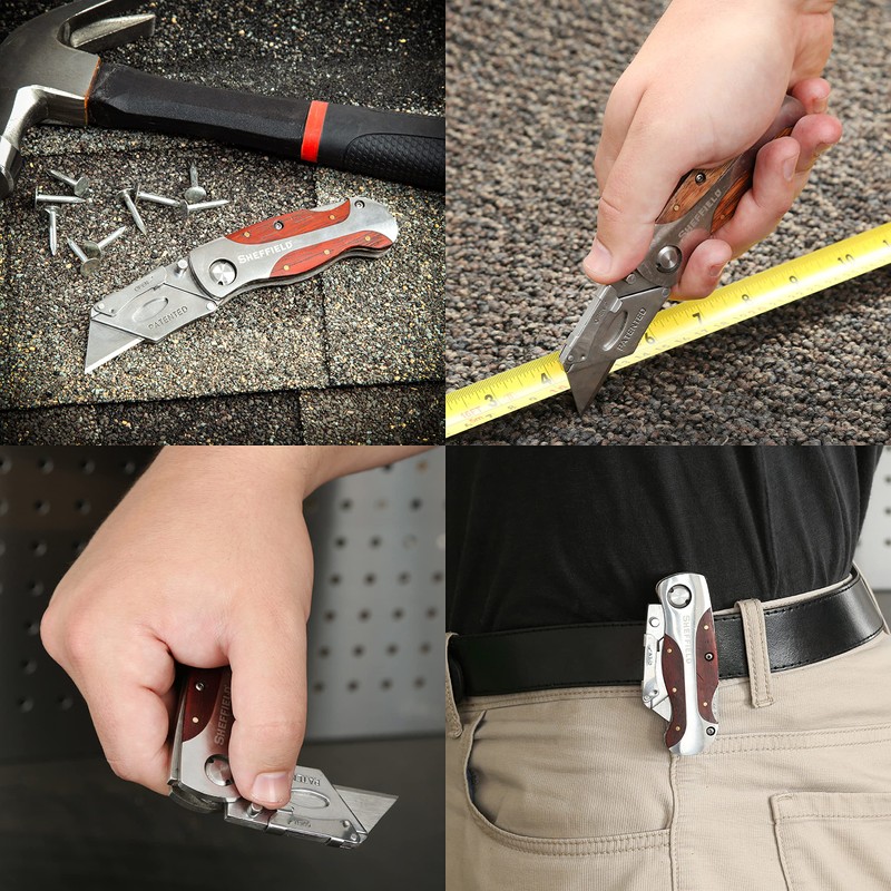 Sheffield 12525 Premium Lock Back Utility Knife 2 Pack, Box