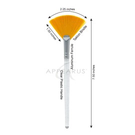 Appearus Large Fan Mask Brush - Acid Applicator for Glycolic Peel, Facial Masques, Taklon Bristle with Clear Handle