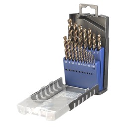 KWB HSS-E Metal Drill BIT Set 19-Piece - 1 MM to 10 MM, 135° Point Angle