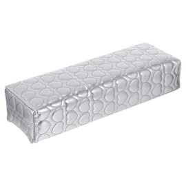 Frcolor Nail Armrest Hand Pillow Manicure Hand Pillow Heart Pattern PU Arm Rest Nail Salon Gel Nail Pillow Arm Pillow Arm Rest Cushion (Silver)