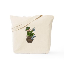 CafePress Beer Barrel Laprechaun Tote Bag Reusable Natural Beige Canvas Shopping Bag