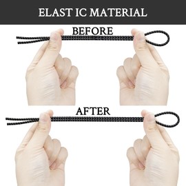 2 Pairs Elastic Shoelaces for Keen Newport Water Sandal No Tie Shoe Laces Replacement Stretchy Bungee Strings(Black&White,47Inch)