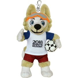 Joy Toy 100240 Peluche con Gancio Lupo Zabivaka - Mascotte Ufficiale della Coppa del Mondo FIFA 2018 in Russia, 18 cm