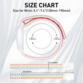 xalvok Kids GPS Tracker Bracelet - Adjustable Anti-Lost for AirTag (2nd & 1st Gen), Knitted Band with Protective Case for AirTag Watch, Nylon Material for Children & Elders, Light Rainbow