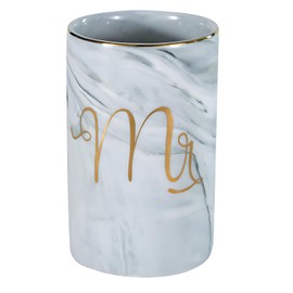 Kelake Ceramic Rustic Gray Marble Bathroom Tumbler Cup for Mouthwash Rinsing Toothbrush and Toothpaste Holder Letters Stand Cups 280 ml Porcelain Milk Drinking Cups for Christmas Birthday