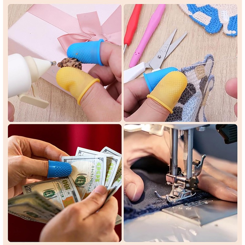 Rubber Finger Tips Guard, 30 Pieces in 10 Colors