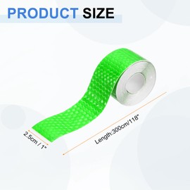 HARFINGTON 3 Rolls Reflective Tape 1" x 118" High Visibility Reflective Adhesive Stickers Outdoor Waterproof for Trailer Trucks Bike Car Motorcycle Helmet Mailbox, Green