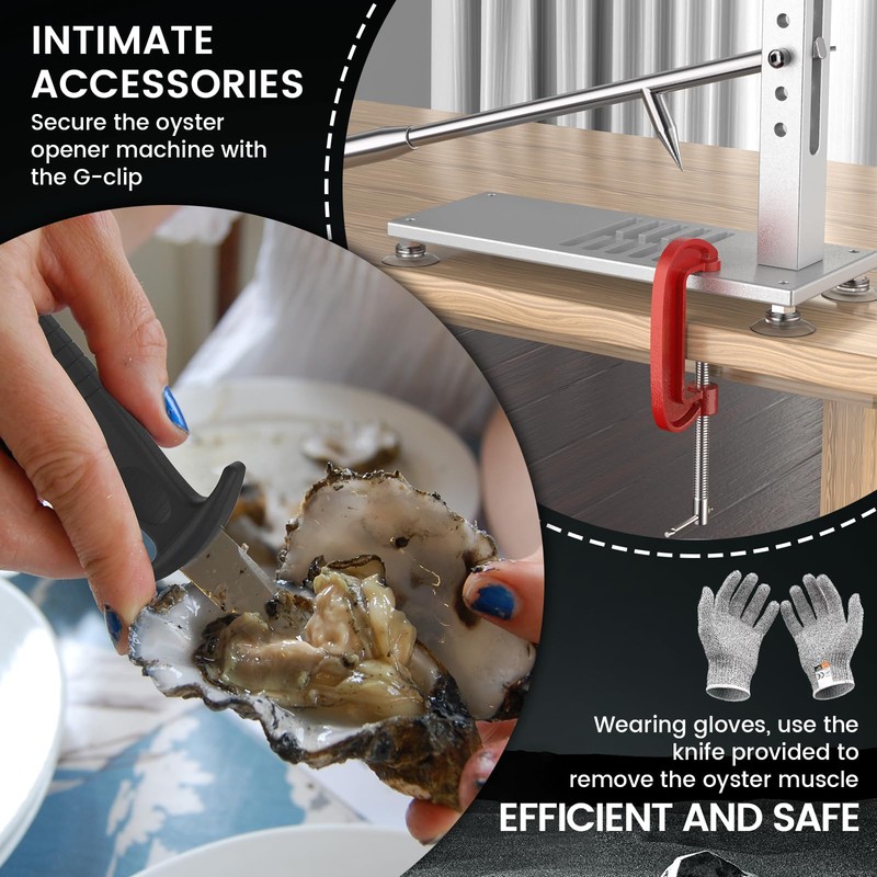 ZeroPone Oyster Clam Opener Machine Adjustable Oyster Shucker Machine Shucker