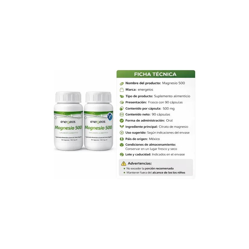 Vitaminas Citrato De Magnesio 90 Caps Pomo 45g Son 2