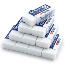 M&G 24 Pack Erasers Pencil Erasers, 4B White Rubber Eraser Rectangular Bulk for Kids School Students Office, Art Erasers for Drawing
