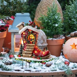 Christmas Garden Stakes | Garden Christmas Cartoon Fairy Tale Boots Ornaments,2D Acrylic Yard Signs Decorations for Outside, Christmas Decor, Front Door