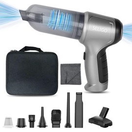 Handheld Portable Car Vacuum Cleaner and Air Duster 3 in 1 Brushless Motor 15000PA - 2024 Upgraded Version for Home, Car, Kitchen and Office Cleaning- Bonus Microfiber Cleaning Cloth