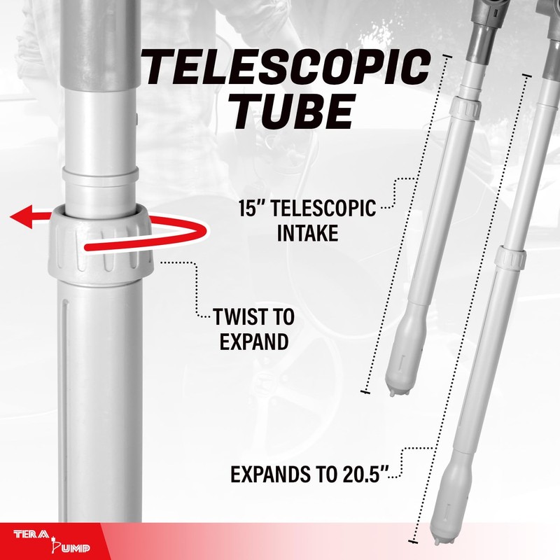 TERA PUMP Battery Operated Fuel Transfer Pump - Telescopic Intake