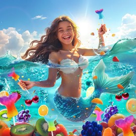 Mermaid Lollipops 24pk, Mermaid Tail Candy Lollipops for Mermaid Birthday Party Favors, Lollipops Mermaid Candy, Mermaid Snacks, Mermaid Suckers & Mermaid Treats for Mermaid Party Supplies