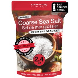 Aromasong 100% Natural & Pure Sea Salt Coarse Grain, 2.43 lb. | Ideal Coarse Salt for Grinder Refill - Packaging May Vary